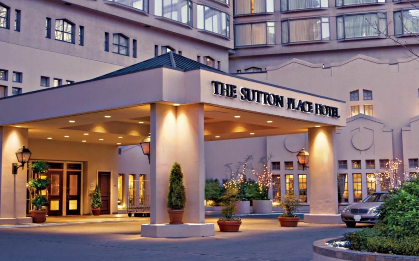 The entrance at the Sutton Place Hotel