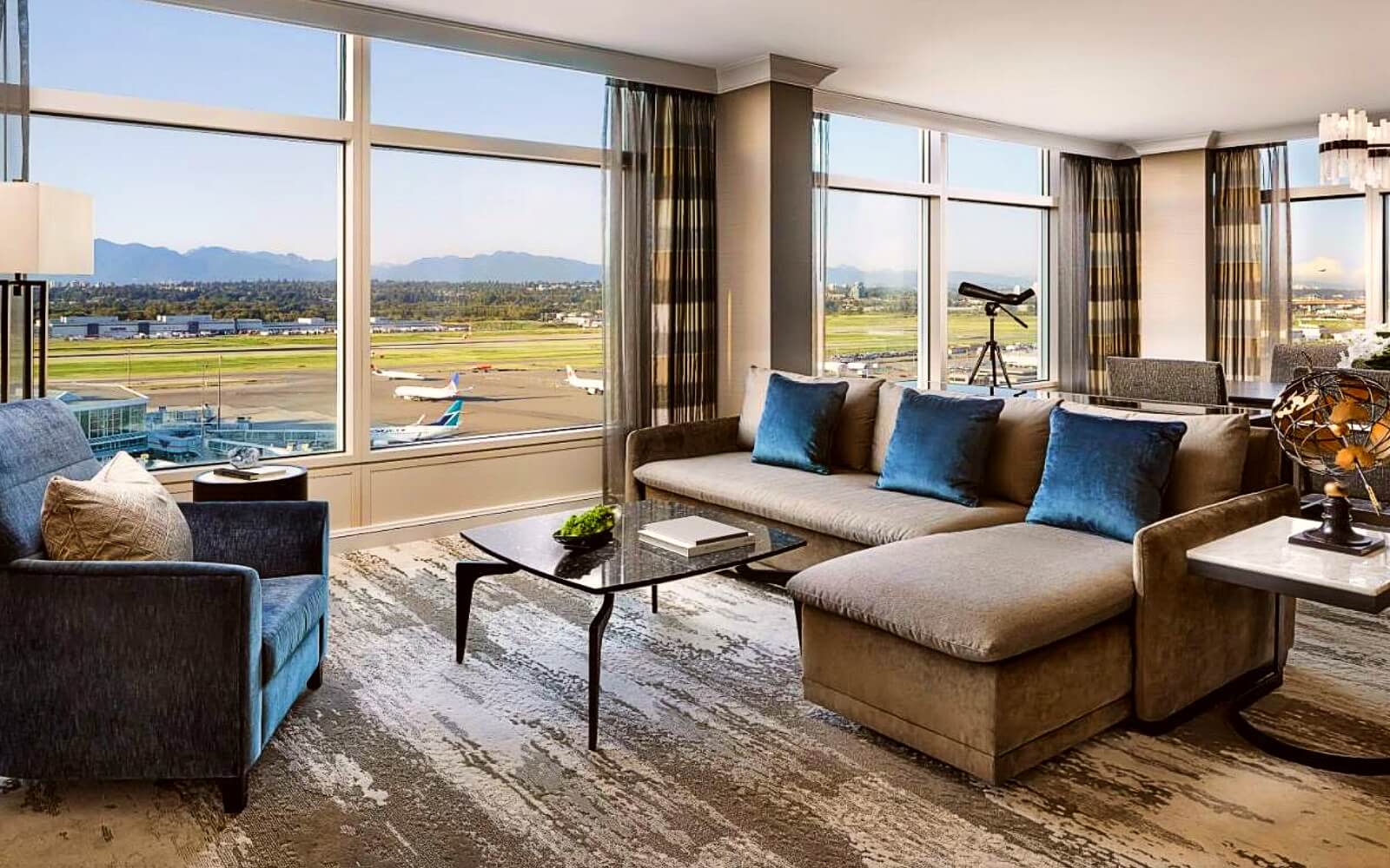 The view from a suite at the Fairmont Gold Vancouver Airport
