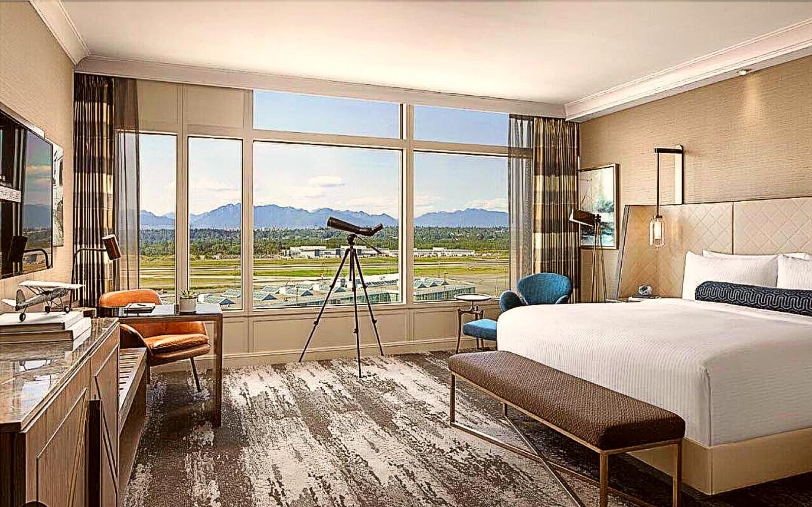 The view from a room at the Fairmont Vancouver Airport