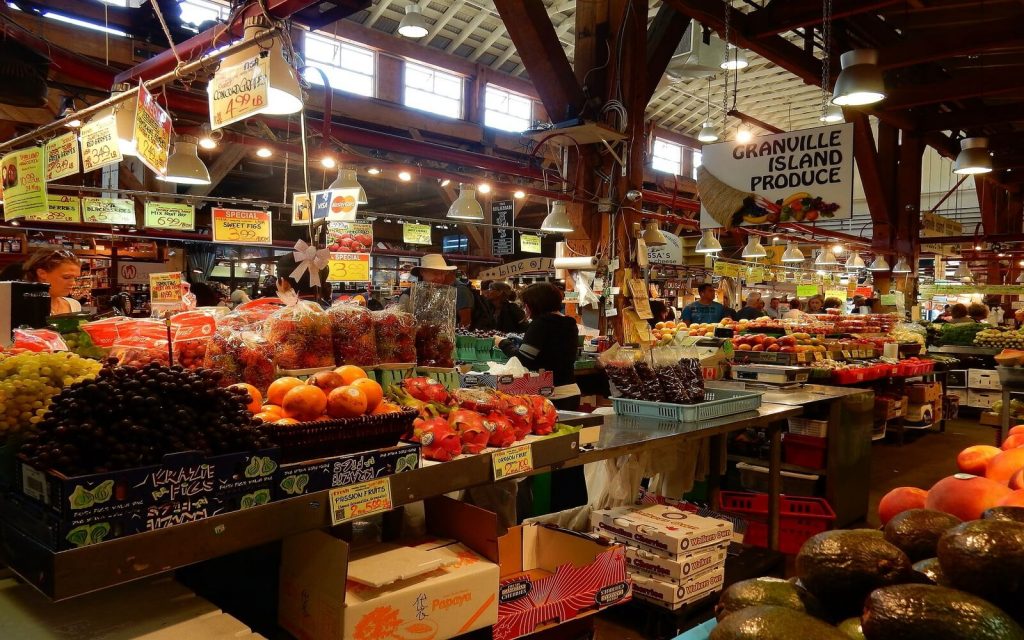 produce at granville island in vancouver bc canada