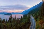 The Sea to Sky Highway passes by Howe Sound