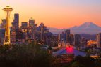The Seattle skyline at dusk