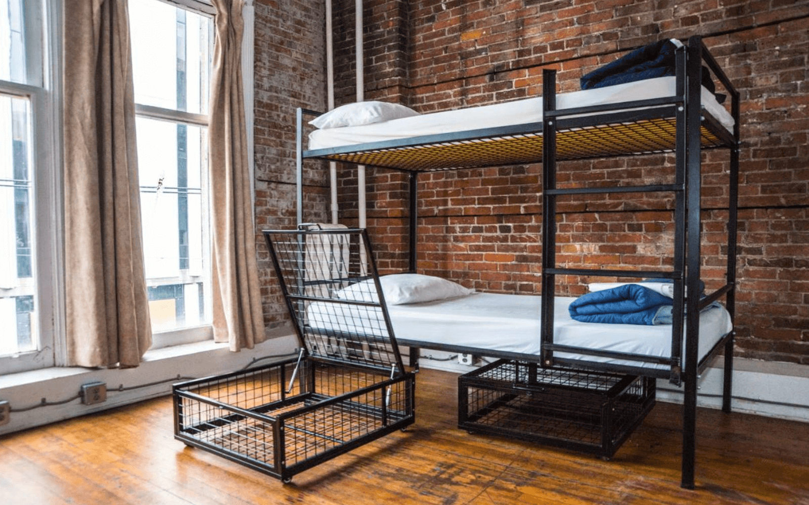 Dorm beds at the Cambie Gastown