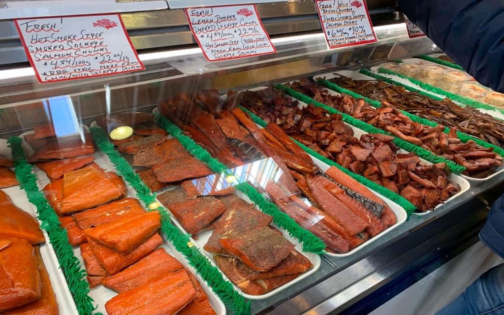Smoked salmon at the Granville Island Market