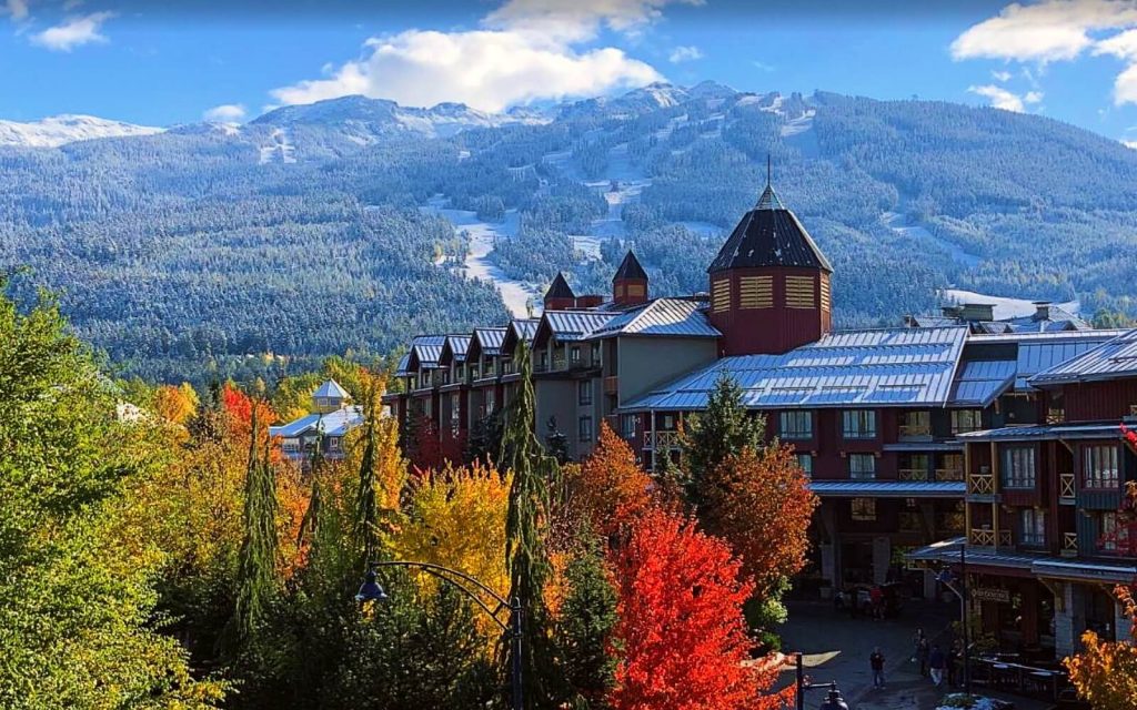 The Pinnacle Hotel sits in front of Whistler Mountain