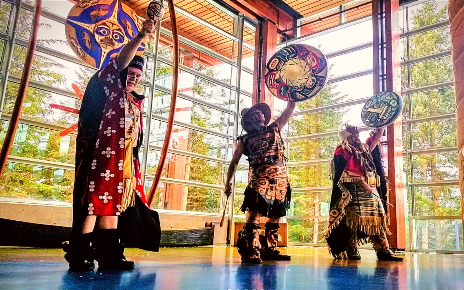 Traditional Squamish dancers at the slcc, Whistler