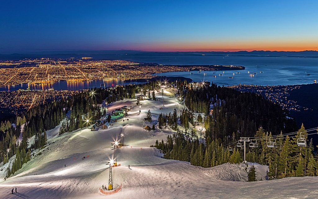The view from Grouse Mountain at dusk