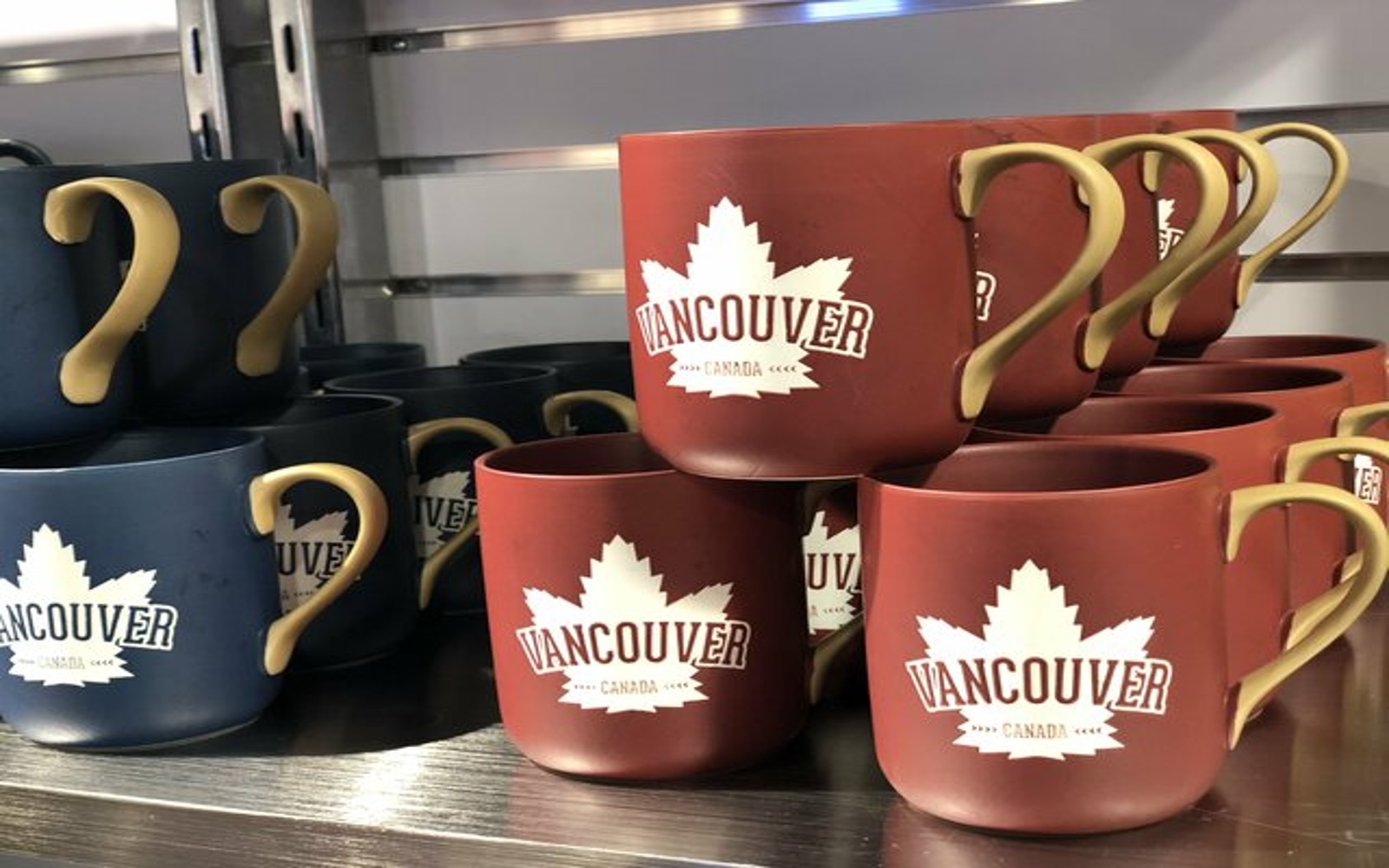 Coffee mugs at District Factory Outlet, Vancouver BC