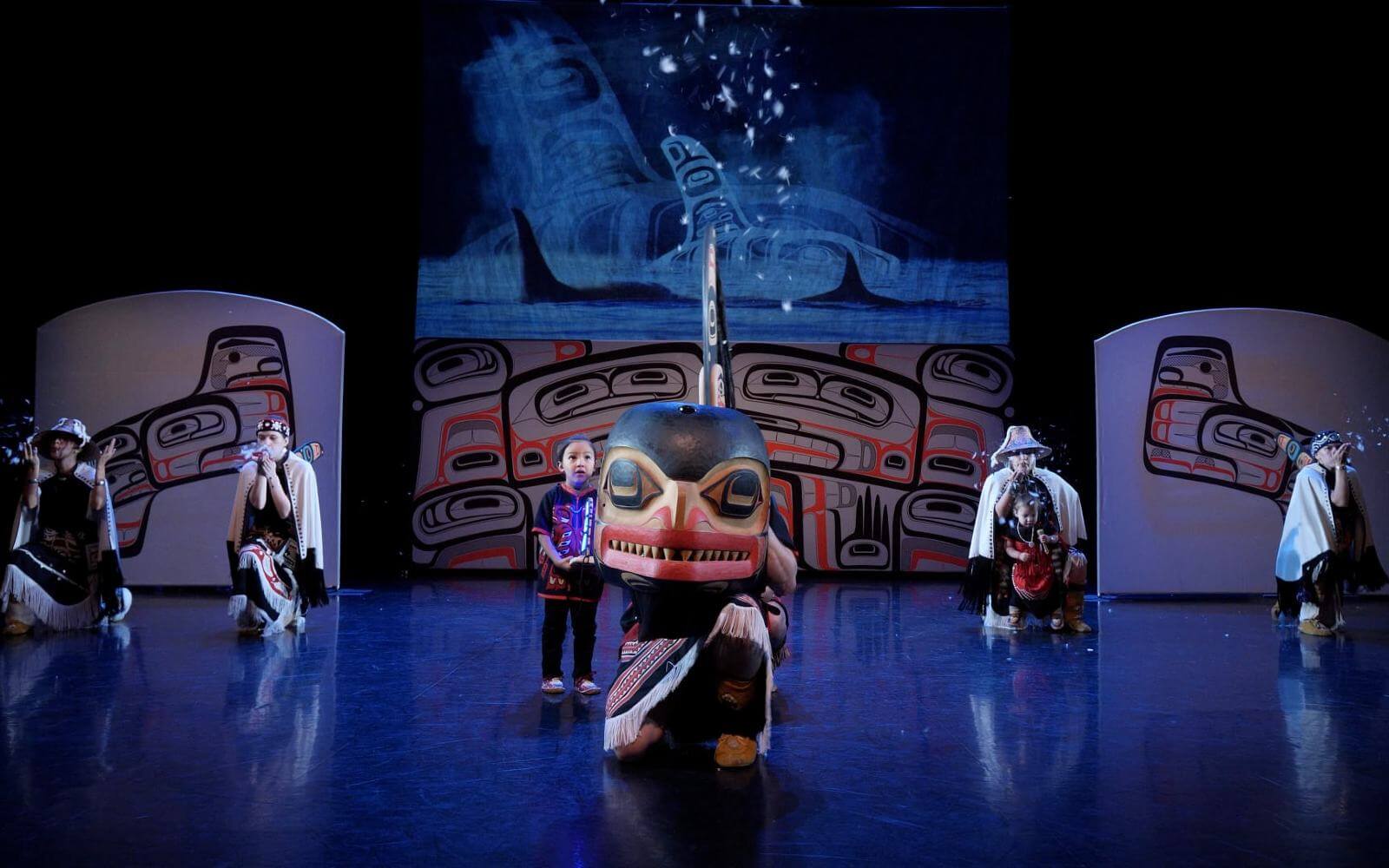 first nations dancers performing at the international children's festival in vancouver bc canada