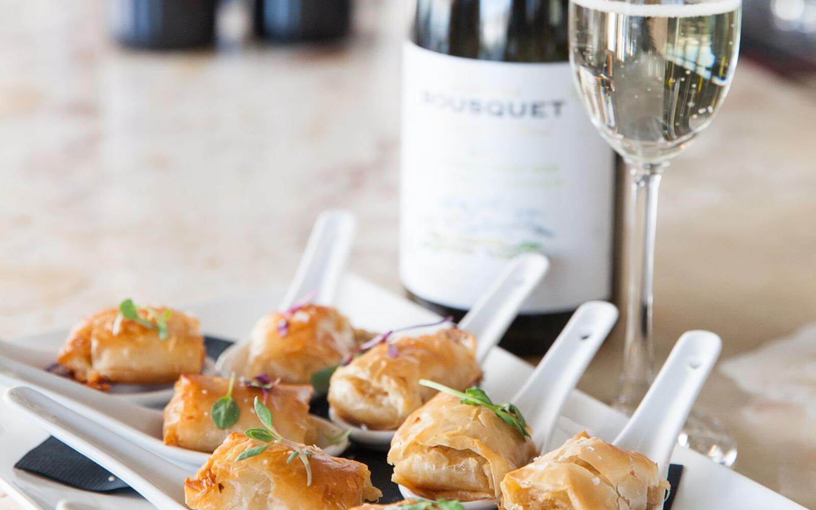 wine and appetizers at the vancouver international wine festival
