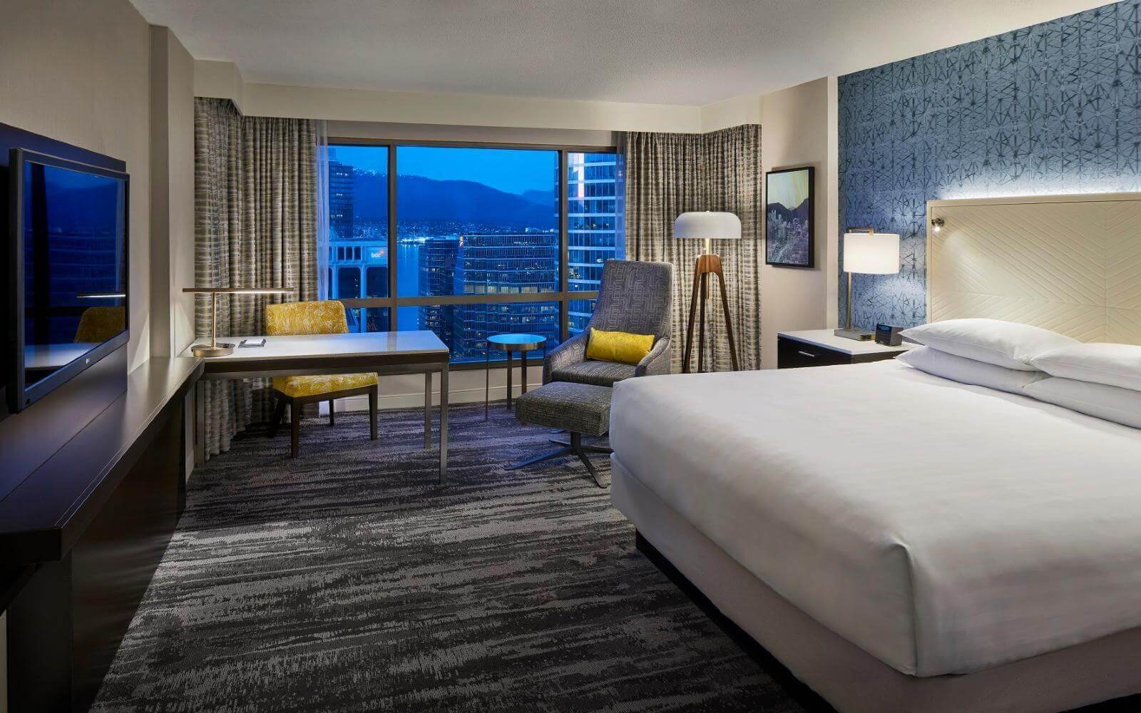 a room with mountain view at the hyatt regency in vancouver bc canada
