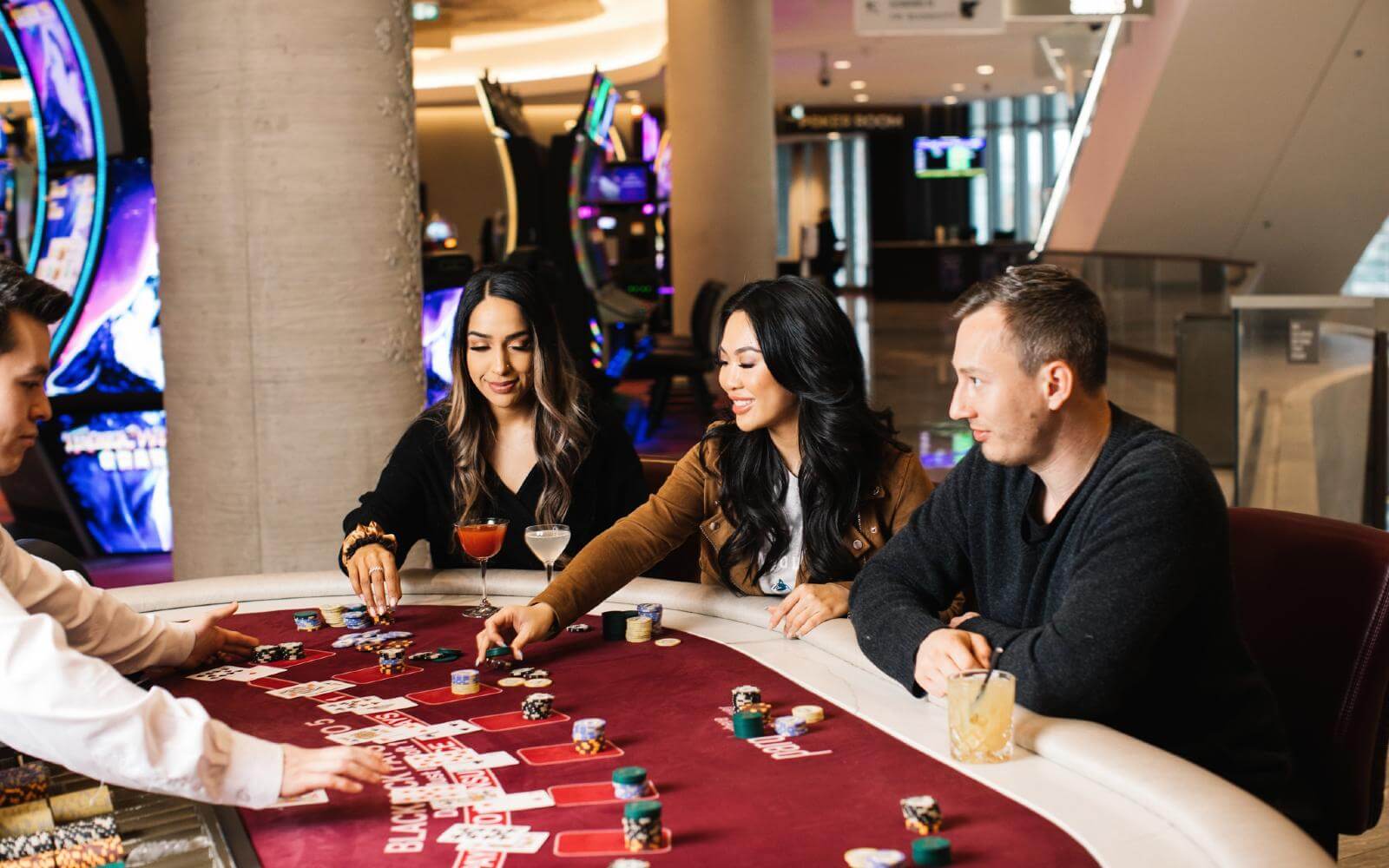 young people playing blackjack at parq casino in downtown vancouver bc canada