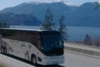 Vancouver to Whistler bus in the middle of the highway