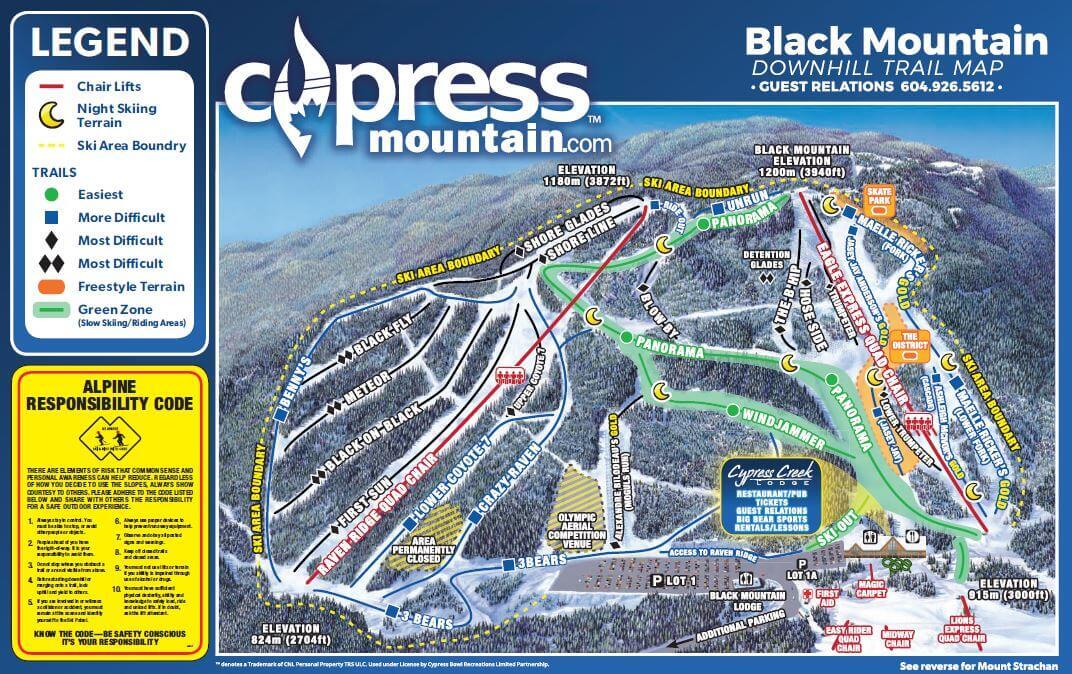 a map of the cypress bowl ski area in vancouver bc canada