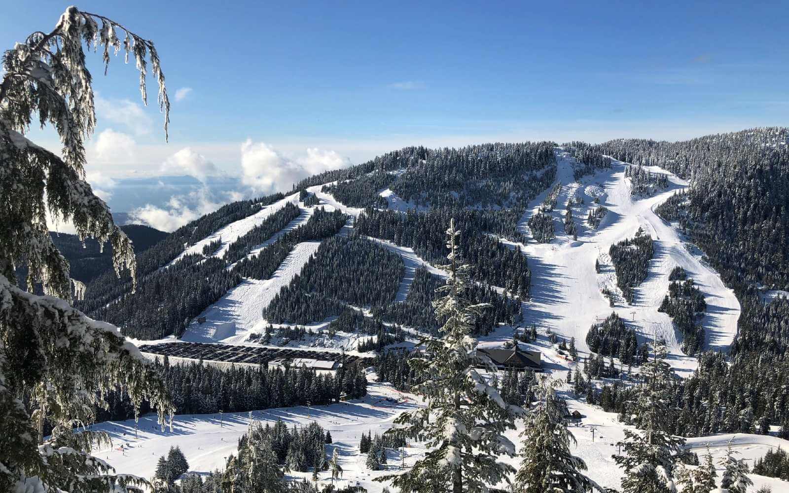 panoramic view of cypress mountain ski hill near vancouver canada
