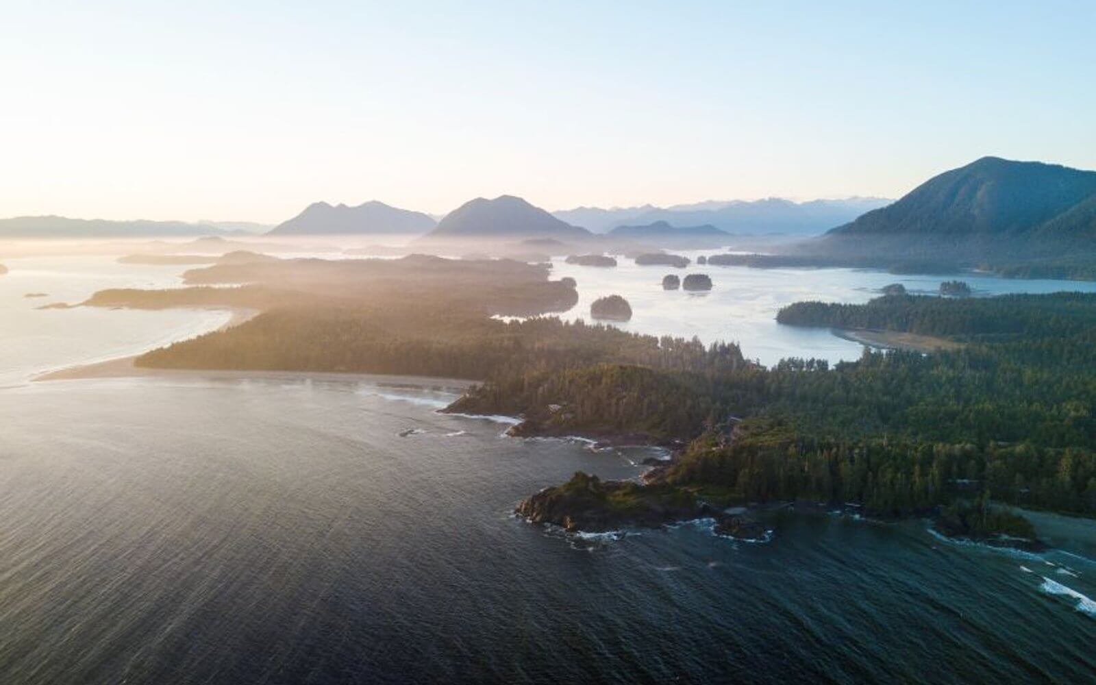 view from the seaplane ride between vancouver and tofino
