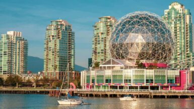 a exterior view of Science World Vancouver.