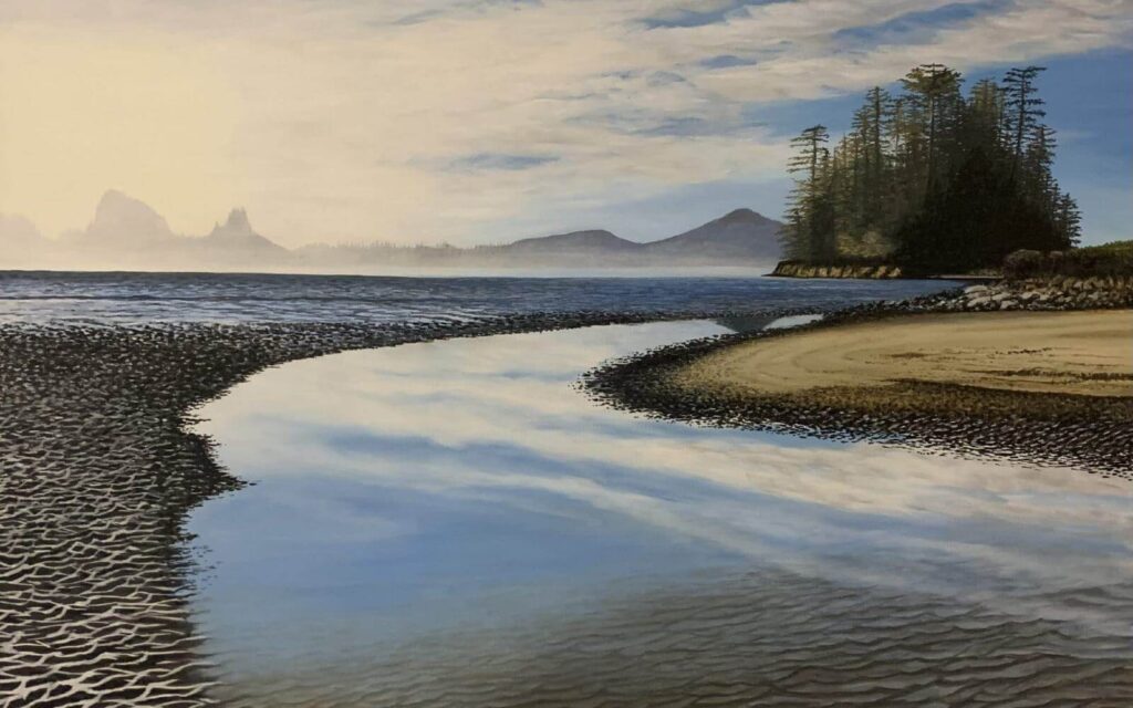 painting of florentina bay in tofino bc