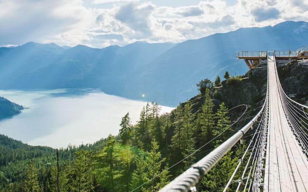 sky pilot suspension bridge at the sea to sky gondola near vancouver
