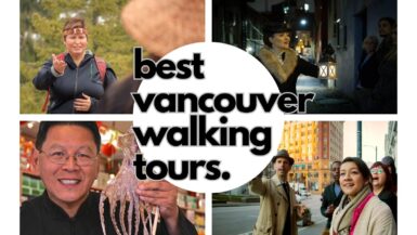 best vancouver walking tour collage with street tour food tour nature tour and gastown tour