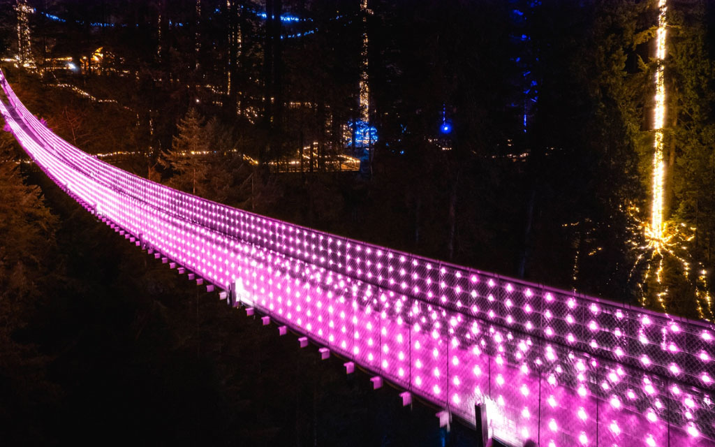 love lights on the capilano bridge