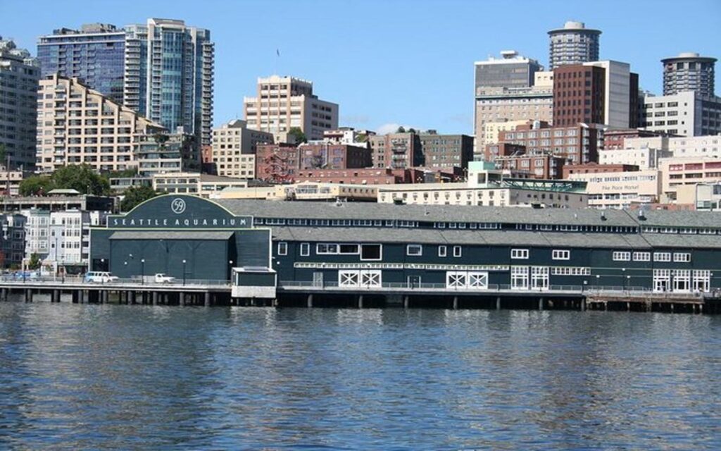 the seattle aquarium on the city's waterfront