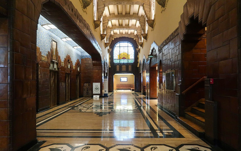 marine building lobby in vancouver bc canada