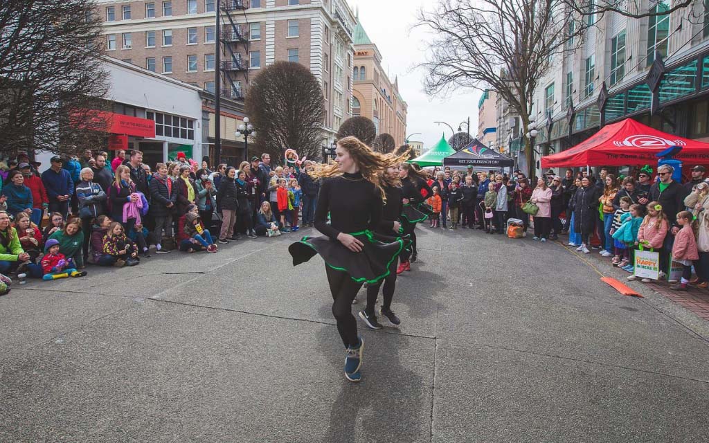 women performing during the st patricks day festival in 2023 in vancouver bc canada