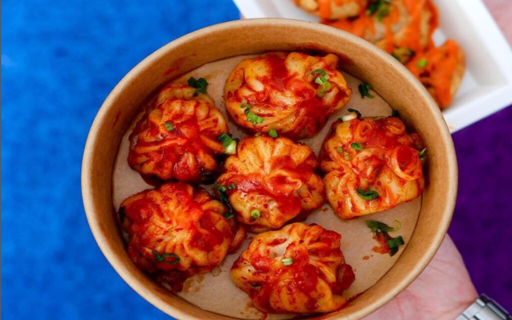 momo himalayan dumplings with chili sauce