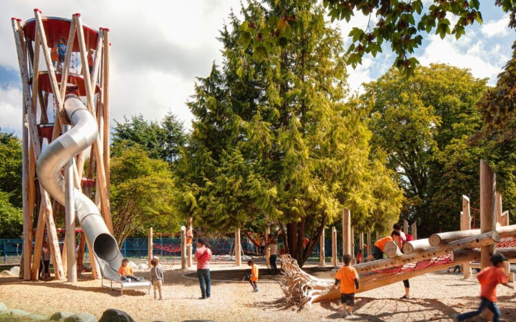 the children's playground at terra nova rural park in richmond, bc.