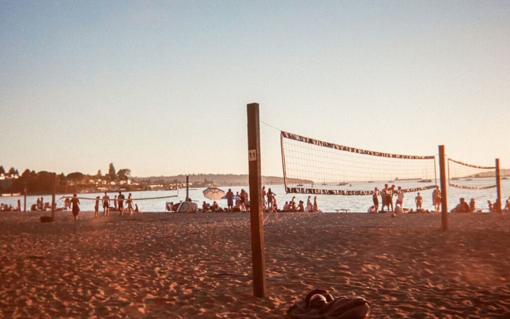 Kits Beach during BC Day in Vancouver in August.