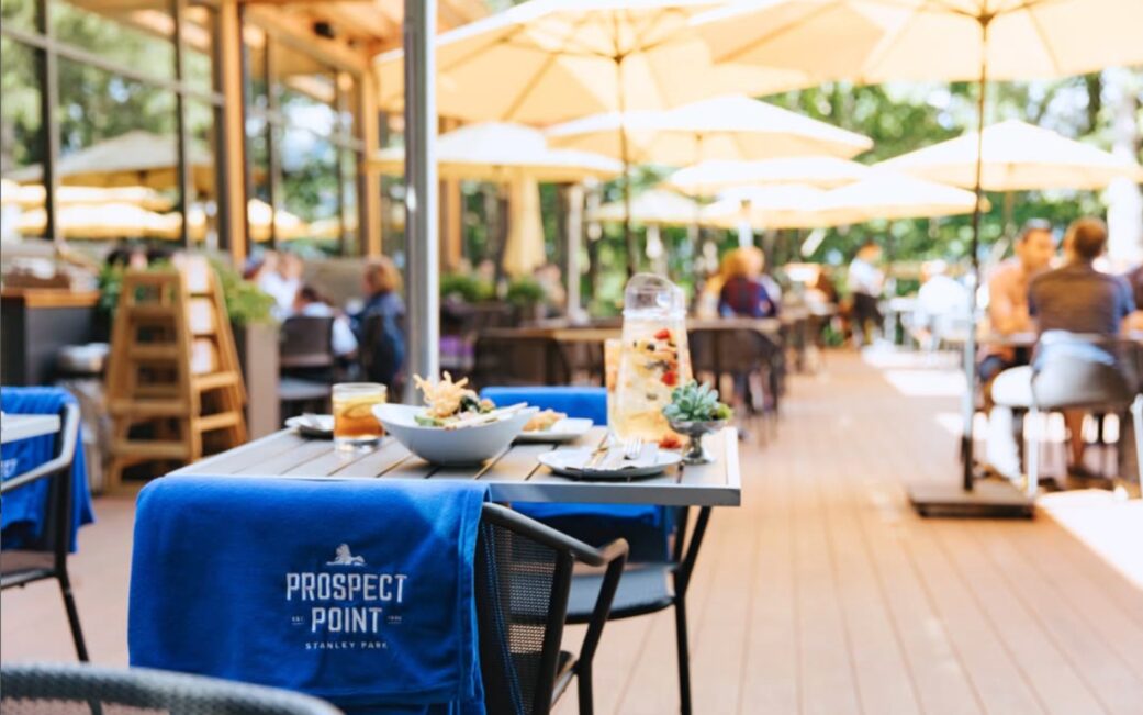 The patio at Prospect Point, one of the best Stanley Park restaurants in Vancouver, BC.