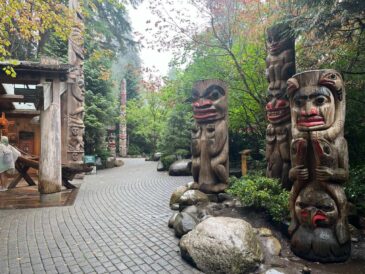 The totem poles aththe Story Centre at Capilano Suspension Bridge.