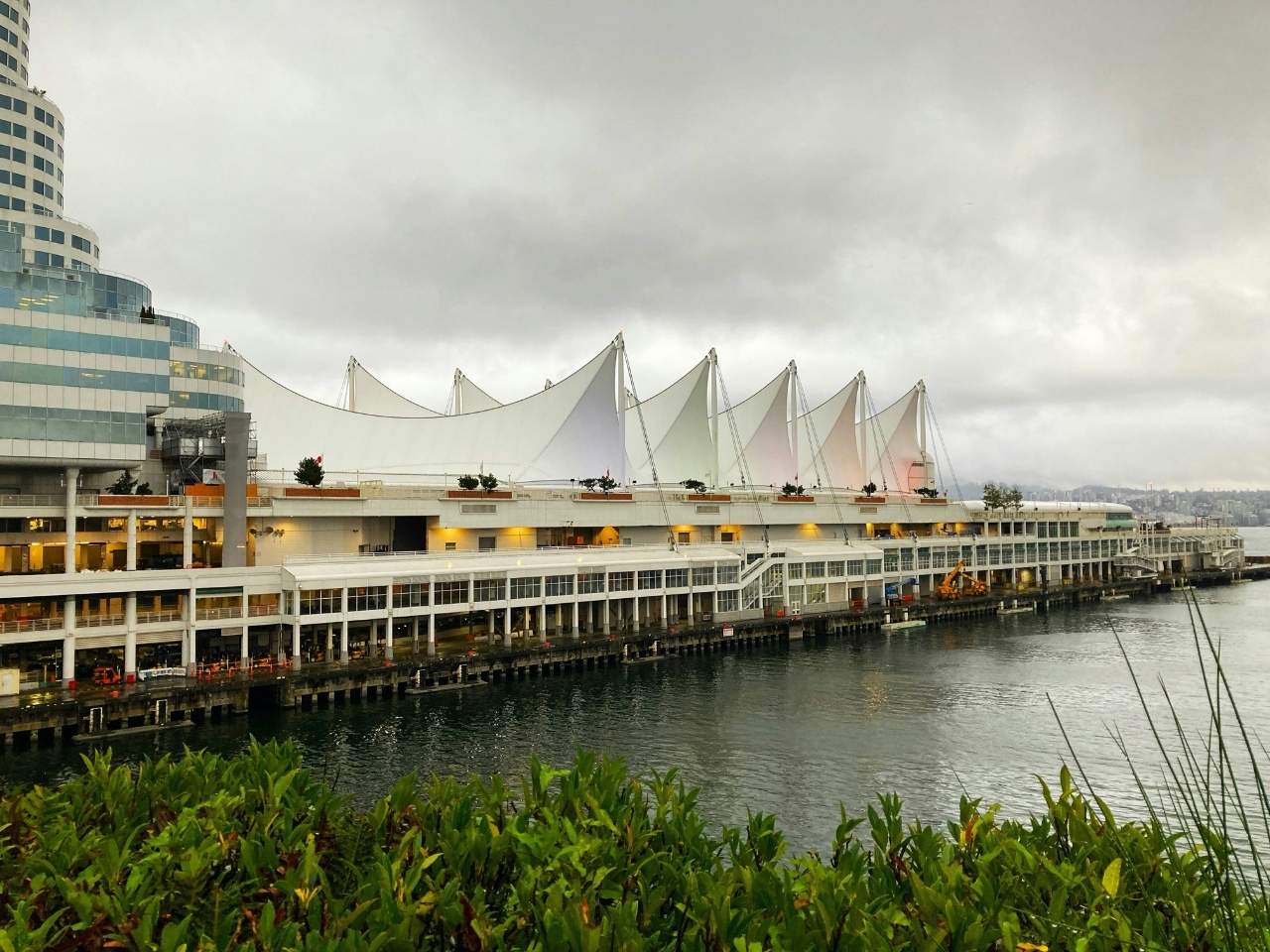 canada place under gloomy weather