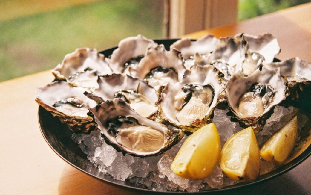 An oyster plate at Hook in Vancouver, BC.