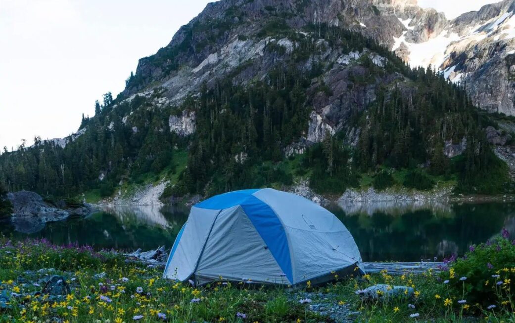A campsite in Strathcona Provincial Park, one of Vancouver Island's best places to visit.