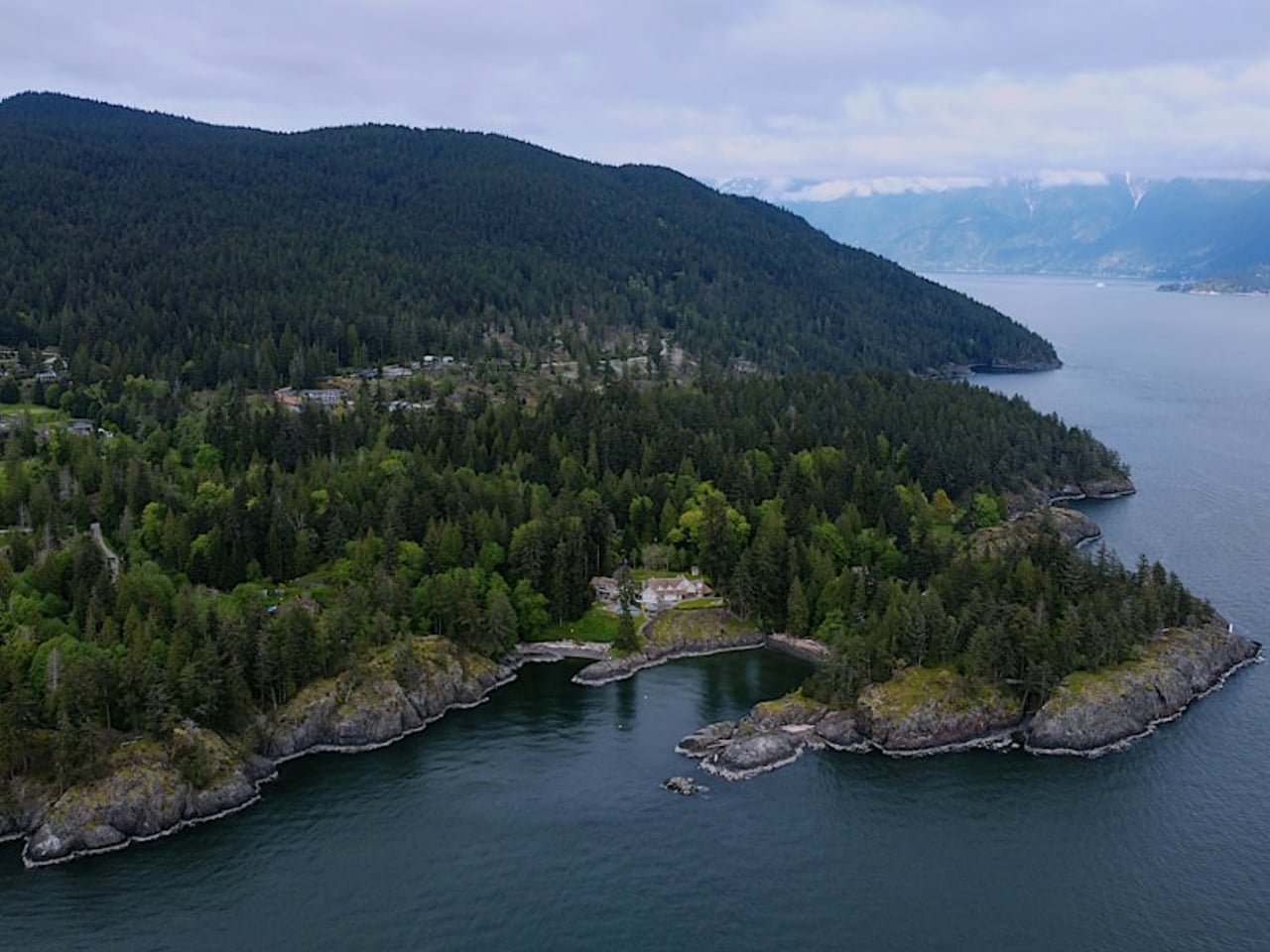 An island in the middle of a body of water